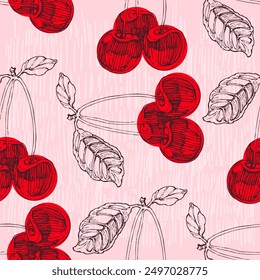 Patrón sin fisuras de cereza. Modelo inconsútil colorido de la repetición con estilo geométrico minimalista abstracto