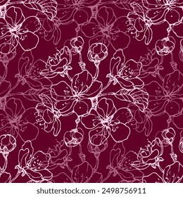 Cherry seamless pattern. Colorful seamless repeat pattern with abstract minimalist geometric style