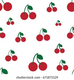 Cherry seamless pattern design illustration. 