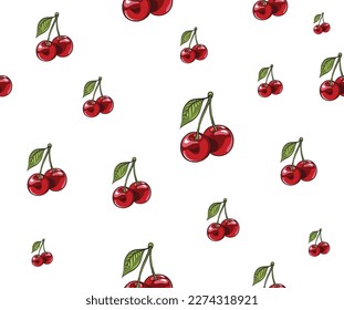 cherry seamless pattern Design for Wrapping paper, textile, cover, card or textile design.