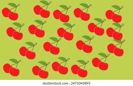Cherry Seamless pattern isolated on background