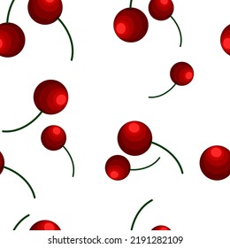 Cherry seamless pattern on a blue background
