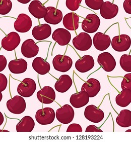 cherry seamless pattern. sweet berry on white background.