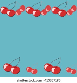 Cherry seamless pattern, vector background