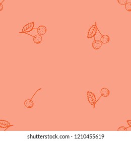 Cherry seamless pattern. Vector illustration berry, cherry seamless pattern. Hand drawn cherry.