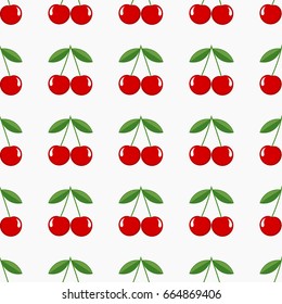 Cherry seamless pattern. Vector illustration