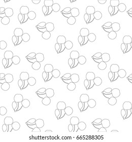 Cherry seamless pattern. Vector texture for textile, wrapping, wallpapers and other surfaces.