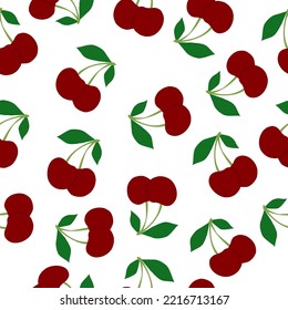 cherry seamless pattern with white background vector design
