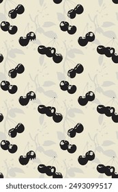 Cherry seamless pattern,Pattern of fresh cherries on pink background