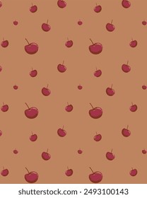 Cherry seamless pattern,Pattern of fresh cherries on pink background