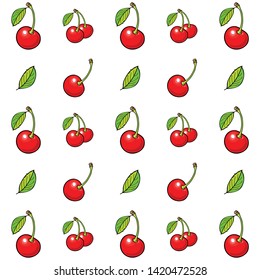 Cherry seamless stock illustration on white