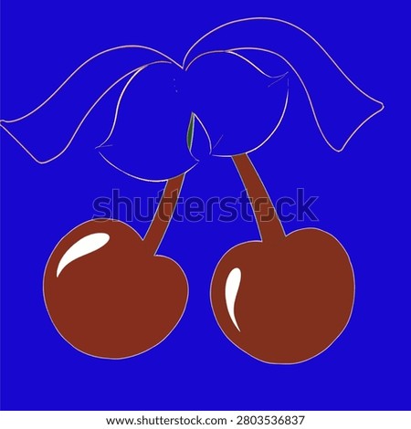 (CHERRY SERIES) Cherry with ribbon and bell