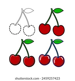 cherry set for digital graphics, suitable as a learning tool for children before entering school.