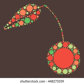 Cherry shape vector design by color point