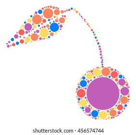 Cherry shape vector design by color point