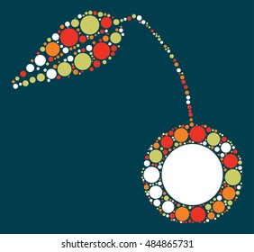 Cherry shape vector design by color point