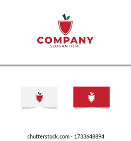 Cherry Shield Logo Design Template