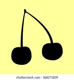 Cherry sign. Flat style icon vector illustration.