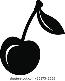 cherry silhouette, black cherry vector