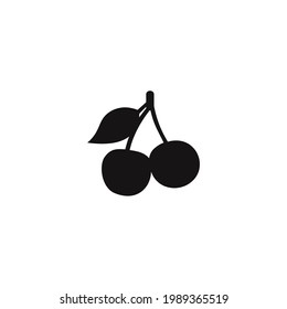 Cherry silhouette icon vector on a white background