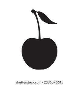 cherry silhouette isolated on white vector