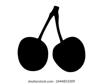 Cherry silhouette vector art white background
