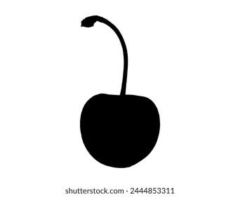 Cherry silhouette vector art white background