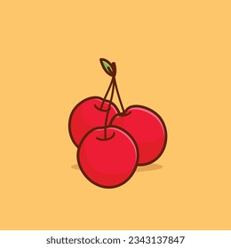 Cherry simple cartoine Vektorgrafik Fruchtnatursymbol einzeln