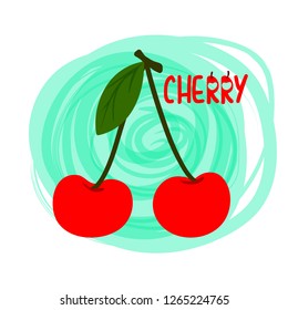 cherry of simple color illustrations