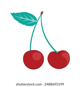 Cherry simple flat isolated illustration