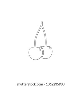 cherry. simple flat vector icon illustration. outline line symbol - editable stroke