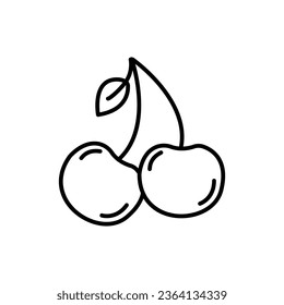 Cherry simple icon vector. Flat design.ai