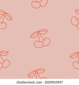 Cherry, simple vector seamless pattern