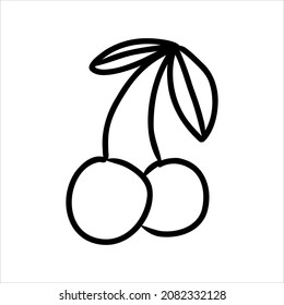 Cherry sketch. Fruits vector illustration cherry vector