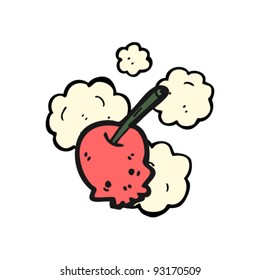 caricatura del cráneo de cerezo