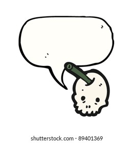 cherry skull graffiti icon with speech bubble
