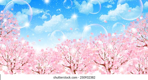  Cherry sky background