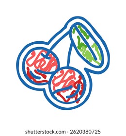 cherry slot game doodle icon sketch vector. cherry slot game sign. isolated symbol illustration