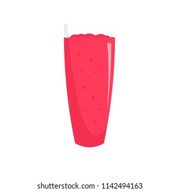 Cherry smoothie icon. Flat illustration of cherry smoothie vector icon for web isolated on white