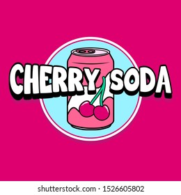 CHERRY SODA, SLOGAN PRINT VECTOR