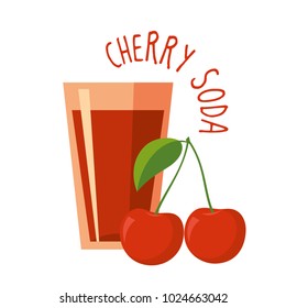 Cherry soda vector illustration