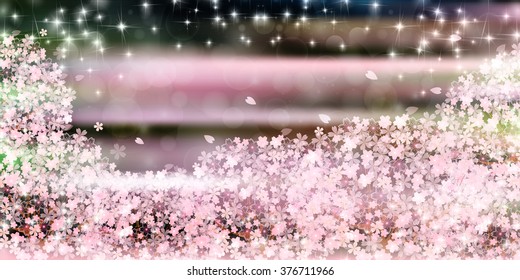 夜桜 のイラスト素材 画像 ベクター画像 Shutterstock