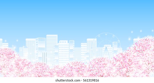 Cherry spring flower background