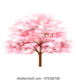 Beautiful Cherry Blossom Tree Isolated On Stock Vector (Royalty Free ...