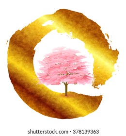 Cherry spring flower icon