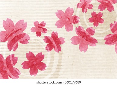 Cherry spring Japanese paper background