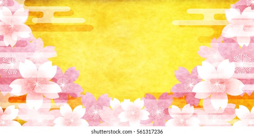 Cherry spring Japanese paper background