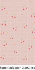 Cherry star Pattern, Red seamless cherry, Cherry pink Background, Cherry Wallpaper Love Cards Vector Stock Vector Illustration.