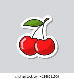 Cherry Sticker Doodle Icon