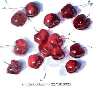 Cherry still life digital art